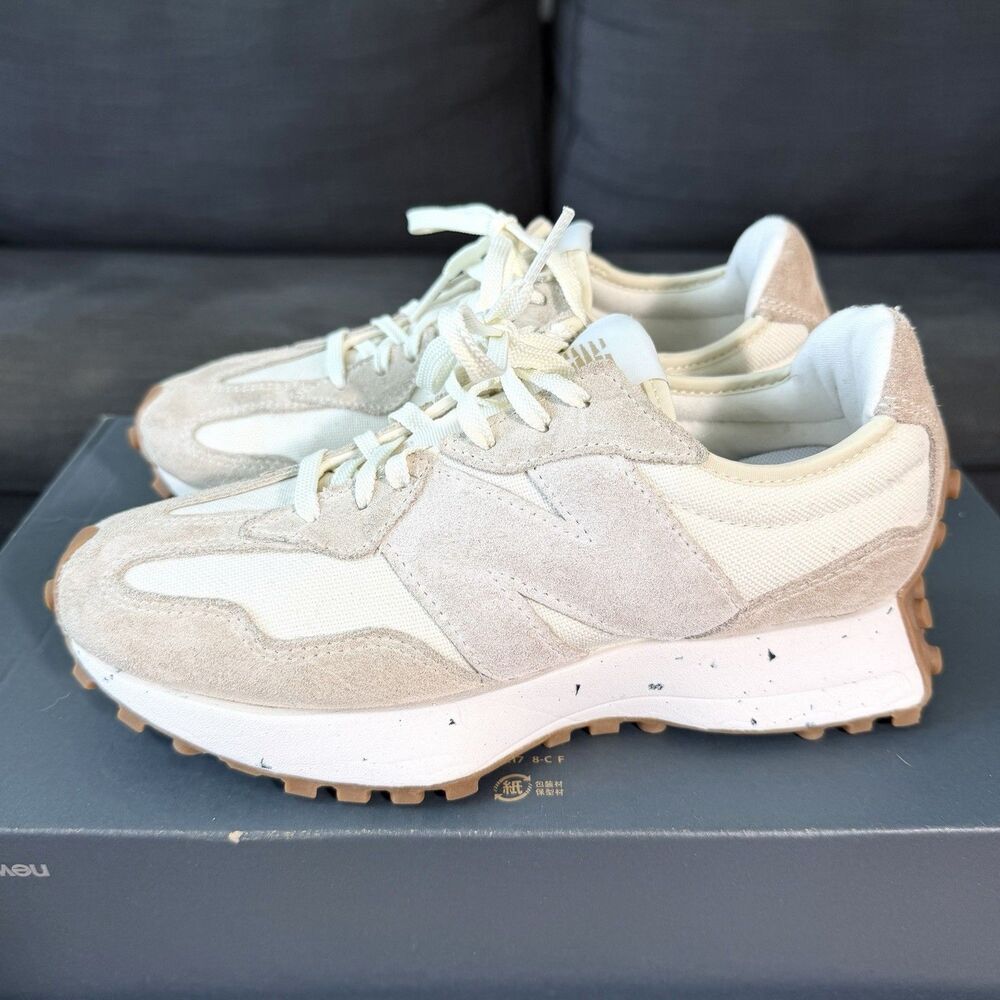New Balance 327 Turtledove Beige Gum Suede Sneakers Women's Size 7